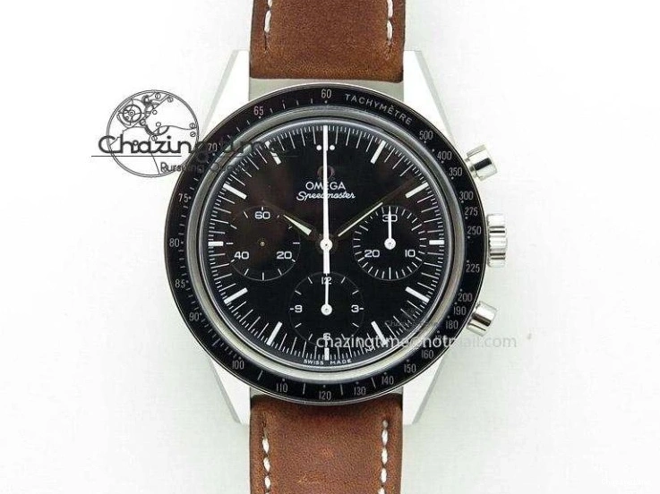 0113 Speedmaster ’57 Co-Axial RG OMF 1:1 Best Edition Black Dial On Leather Strap A9300 (Free Leather Strap) Resilient 8064